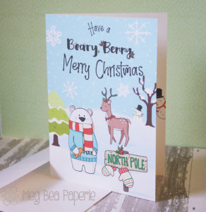 Christmas Beary Berry PRINTED 5x7 smwm